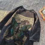 Meeste retro liblikaga raskelt pestud l&uuml;hikeste varrukatega T-s&auml;rk S