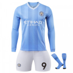 Laste Manchester City Haaland Pikavarrukaline Jalgpallis&auml;rk Sinine Spordir&otilde;ivad 120-130 CM sinine