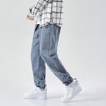 Suur Suurus Meeste Jogger Jeans 6XL 7XL 8XL Streetwear Must Sinine Vabaaja Denim Cargop&uuml;ksid Stretch Puuvill Kitsenevad Teksad Baggy P&uuml;ksid 7XL sinine