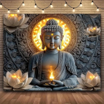 Buddha lootusvaip Vaimne meditatsioon Seinakate Esteetiline kaunistus magamistuppa elutuppa 150X180CM