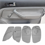 4X mikrokiust nahast ukse k&auml;etoe kate VW Golf 4 MK4 Jetta Bora 99-05 k&auml;sitsijuhtimisakna ukse k&auml;etoe paneeli katte trimm 4pcs Black-red