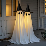 2 pakki Halloweeni kaunistused &otilde;ue, USB-toitega kaunistuskomplekt kaugjuhtimispuldiga valgusketiga, Lihtsad Halloweeni kaunistused One Size