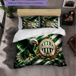 Ferencv&aacute;ros 3-osaline voodipesukomplekt Pehme tekikottkomplekt padjap&uuml;&uuml;ridega Tr&uuml;kitud magamistoa dekoratsioonikomplekt koduks 135cm*200cm