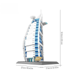 Burj Al Arabi hotell Dubai ehitusklotsid (1306 tk) - 5220 Ehitusklotsid DIY Arhitektuurimudel Lastele ja T&auml;iskasvanutele white
