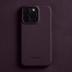 Melkco Premium Ehtne Nahast &Uuml;mbris iPhone 16 Pro Maxile Luksuslik &Auml;ri K&otilde;rgetasemeline Lehma Nahast Telefonikotid Tagakaas for iPhone 16 lilla