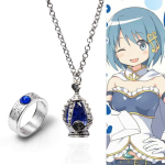 Anime Puella Magi Madoka Magica Cosplay Kaelakee Kaname Madoka Miki Sayaka Hingekivi Ripats Kaelakee S&otilde;rmuste Komplekt Moodsad Ehted Miki Sayaka gray
