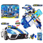 2026 Metallist Cardbot Hooaeg 3 SININE POLITSEINIK W Muunduv Robott-Auto Kaardim&auml;nguasi Tegevuskuju ABS Muunduv Mudel Bot Kingitus blue