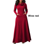 Naiste s&uuml;gis- ja talvekleit Suures suuruses vabaaja kleit, puuvillane pikk pullover XL red