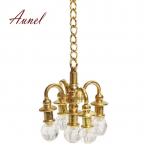 Miniatuurne m&ouml;&ouml;bel 1:12 Nukumaja tarvikud Miniatuurne lamp l&uuml;hter pronksi