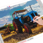 T&auml;is&uuml;mmargune teemantmosaiigist veoauto teemantmaali maastik pilt kivist teemanttikandid 20X30