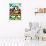 Teemant 5D DIY Teemantmaal  Eesel ja luiged  Teemanttikandid Ristpistes Mosaiikmaal 20X30CM