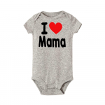 I Love Mama ja Papa Print Newborn Baby Romper Jupmsuit komplekt 6M