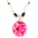 Les Tr&eacute;sors De Lily [B8558] &ndash; roosa 'Mosaic' kaelakee Heleroosa