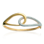 Les Tr&eacute;sors De Lily [F0345] - Bracelet Plaqu&eacute; Or 'D&eacute;esse' Blanc Dor&eacute; valge