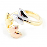 Bague Plaqu&eacute; Or 'Papillon Lumi&egrave;re' 3 tons 54 kuld