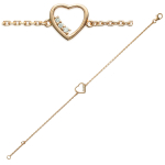 Les Tr&eacute;sors De Lily [J0092] - Bracelet Plaqu&eacute; or 'Love' blanc dor&eacute; - 9x10 mm kuld