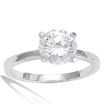 Bague Argent 'Unique' Blanc argent&eacute; (rhodi&eacute;) - 8 mm 52 valge