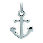 Les Tr&eacute;sors De Lily [N6991] - Pendentif Argent 'Ancre Marine' argent&eacute; (rhodi&eacute;) - 15x12 mm h&otilde;be
