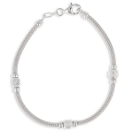 Les Tr&eacute;sors De Lily [Q4605] - Bracelet Argent 'Boho' argent&eacute; (rhodi&eacute;) - 3 mm h&otilde;be