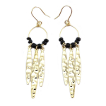 7bis [Q6241] - k&auml;sit&ouml;&ouml;lised 'Boho' mustast kullast k&otilde;rvar&otilde;ngad (puidust) - 55x15 mm must