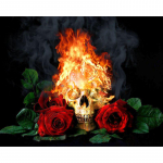 T&auml;is&uuml;mmarguse puuriga teemanttikandid Punane roos ja pealuu 5D Teemantmaal Ristpistes Rhinestone 20X30CM