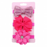 3 tk/partii Beebit&uuml;druku peapael vibu lilleprintsessi vasts&uuml;ndinud v&auml;ikese t&uuml;druku elastne juuksepael lastele v&auml;ikelaste juukseaksessuaaride komplekt roosa punane v&auml;rv