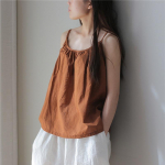 Johnature 19 Summer Cotton 5 v&auml;rvi lahtine Lihtne vabaaja render Women Camis One Size oranž