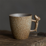 Keraamiline reisikohvikruus J&auml;mekeraamiline veetass 3D koeravarrega teetassiga juubelikingitused 100ml