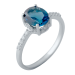 H&otilde;bes&otilde;rmus London Blue topaasiga 2,45 ct (2041207) 2,16 gr. 925 n&auml;idist 18 sinine