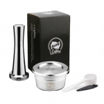 [i Cafilas][DQ01] Korduvkasutatav korduvt&auml;idetav kohvikapslifilter roostevabast terasest kreemimasina tasside pesa Delta Q jaoks NDIQ7323 Lavazza Point DELTA Q 1 Capsule+1 Tamper