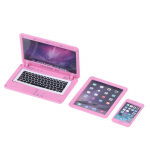 3 tk/komplekti simulatsiooniga mini-s&uuml;learvuti tahvelarvuti mobiiltelefon Dollhouse Miniature 1:12 sulamist k&auml;sit&ouml;&ouml;d Nukumaja sisekujundus DIY tarvikud roosa