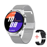 LIGE uus Bluetooth Call Smart Watch Men Full Touch Sport Fitness Kellad Veekindlad Pulsisagedus Terasrihmaga nutikell Android iOS Mesh belt gray