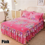 3tk P&otilde;hjamaade romantilise lillemustriga pol&uuml;estrist volangidega voodikatted Smooth voodi seelik padjap&uuml;&uuml;riga voodipesu komplekt Pulma voodilina madratsi kate 100x200cm with Pillowcase