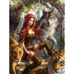 5D teemantmaaling Kaunitar ja loomad T&Auml;IS&Uuml;MAR tikandid Karu L&otilde;vi Tiigrid Hundid Mosaiikpildid Ristpistes Kodukaunistus Full Round 20x30CM