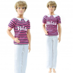 1 komplekt Nukur&otilde;ivad Ken Dolls Meestele Igap&auml;evaseks kandmiseks Mix Triibuline T-s&auml;rk S&auml;rk P&uuml;ksid P&uuml;ksid L&uuml;hikesed p&uuml;ksid Vabaaja riided Ken Doll Kid M&auml;nguasjade tarvikud