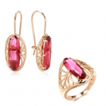 Elegantne rubellite v&auml;rvi tsirkoon k&otilde;rvar&otilde;ngad s&otilde;rmuse komplekt peo pulma ehted 7