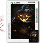 Teemantmaaling Halloweeni hirmutav k&otilde;rvitsapea mees teemantmosaiik k&auml;sit&ouml;&ouml; teemanttikandid maalid Full Round 20X30CM