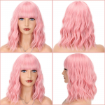 MISSQUEEN roosad l&uuml;hikesed lainelised s&uuml;nteetilisest kuumuskindlast kiust parukad tukkidega mustad pruunid bob parukad naistele Cosplay looduslikud juuksed 97c-203c