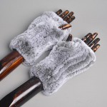 Uued naiste 100% ehtsast ehtsast kootud rexi j&auml;nese karusnahast labakindad talvesoojad daamile p&auml;ris karusnahast s&otilde;rmedeta kindad K&auml;sitsi valmistatud kootud karusnahast labakindad 08