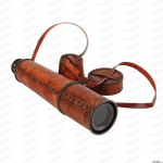 32-tolline laevakapteni messingist k&auml;sitsi valmistatud teleskoop luureklaasist ja nahast korpusega.