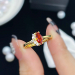 Bella Box uus elegantne temperament naturaalsest kullast granaadist avas&otilde;rmused naistele s&otilde;brap&auml;eva tsirkoonist peen isikup&auml;rastatud ehtekink punane