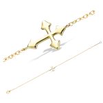 Les Tr&eacute;sors De Lily [R5194] - kullatud  Cross  k&auml;ev&otilde;ru - 13x10 mm kuld