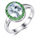925 Sterling H&otilde;be S&otilde;rmused Loodud Spinell Smaragd ja Sinine Safiir Halo Ovaalsed S&otilde;rmused Naistele Vintage Bijoux Ehted 5