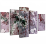 Viieosalise pildiga l&otilde;uendiprint Abstract Heart Purple Purple 100x70 lilla