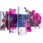 Viieosalise pildiga l&otilde;uendiprint Orchid Abstraction Pink 100x70 roosa