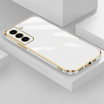 Luksuslik Plating Square telefoni&uuml;mbris Samsung S22 Ultra S23 S21 Plus s21 FE &uuml;mbrise kate Galaxy S 21 S22 S20 FE silikoon&uuml;mbrisele For S21 valge