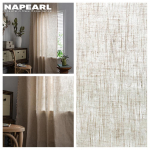 1TK NAPEARL Beež puuvillane linane t&uuml;lll&otilde;ng kardin Moodne tahke 40% poolvarjutav aknariip elutoa magamistoa sisekujunduseks W150cm x L60cm