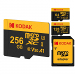 KODAK ULTRA PERFORMANCE U3 V30 A1 microSDXC UHS-I v&auml;lkm&auml;lukaart adapteriga klass 10 UHS-1, kuni 100 MB/s DSLR-kaameraga nutitelefoni jaoks U3 64GB