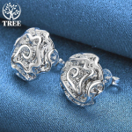 925 Sterling Silver Rose Flowers Stud K&otilde;rvar&otilde;nga Ehted