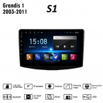 9-tolline Android-autoraadio Mitsubishi Grandis 1 2003-2011 auto multimeediumipleier GPS-i navigeerimispeakomplekt WIFI 1+16 GB